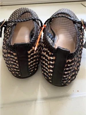 Universal Threads Woven Mary Jane Flats in Black and Natural thumbnail 3