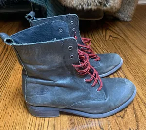 Etsy Vintage Leather Lace up Combat Style Boots Size Women's US 6 thumbnail 1