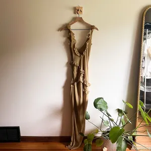 House of CB Pixie Olive Ruffle Maxi Dress Size XS thumbnail 9