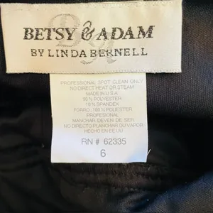 Betsy & Adam Vintage Black Velvet Mini Dress Pink Bow 6 XS thumbnail 8