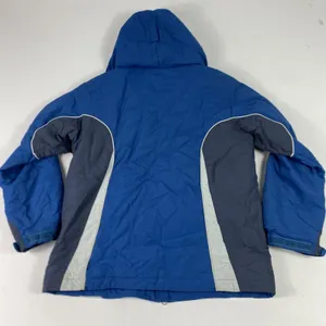 L.L. Bean Jacket Womens M Blue Nylon Winter Hooded Insulated Quilted Zip‎ Logo thumbnail 12