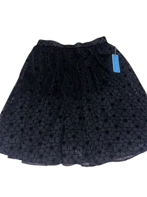 NWT Draper James RSVP Black A-Line Velvet Burnout Lined Floral Midi Skirt L thumbnail 2