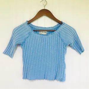 Free People WE THE FREE Meant To Be Ribbed‎ Cropped Short Sleeve Tee Top Size Small New thumbnail 2