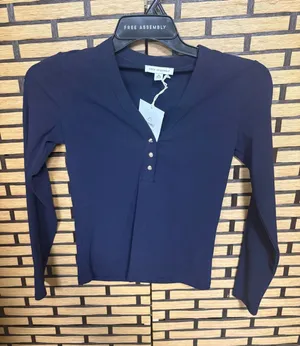 Free‎ Assembly Navy Henley Top Size XS thumbnail 1
