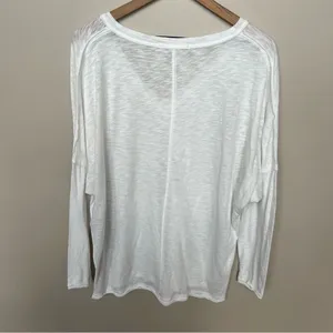 Free People We The Free On My Mind V Neck Dolman Sleeve Relaxed Shirt White Sm thumbnail 7