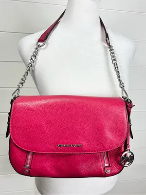 Michael Kors Handbag Bedford Legacy Leather Flap Crossbody Raspberry Pink thumbnail 15