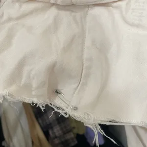 Free People White Distressed Cropped Jacket thumbnail 5