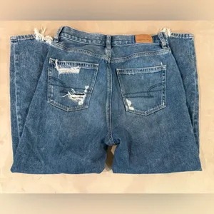 American Eagle Outfitters Distressed Blue Ankle X Short Jeans‎ Size 2 thumbnail 5