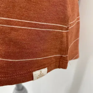 NWT prAna Foundation Scoop Neck Tank Top Shirt Size Medium Orange Stripe Stretch thumbnail 4