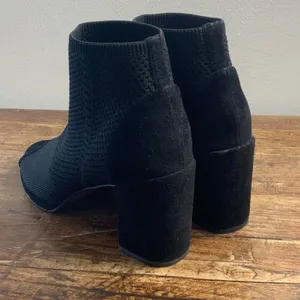 EILEEN FISHER Margate Peep Toe Bootie In Midnight‎ Stretch Fabric thumbnail 3