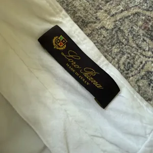 Loro Piana White Cotton Silk Blend Wide Leg Trousers Pants Italy Size 44 thumbnail 2