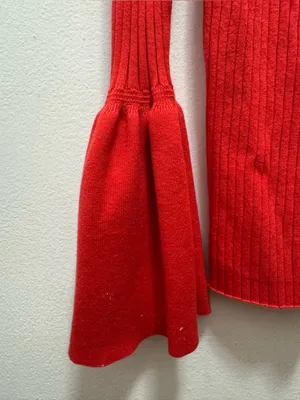 Cabi Tomato Red Bell-Sleeve Open Cardigan Sweater Medium thumbnail 5