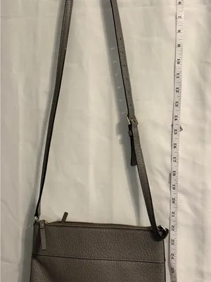 Kate Spade New York Dark Gray Leather Crossbody Shoulder Bag adjustable strap thumbnail 2
