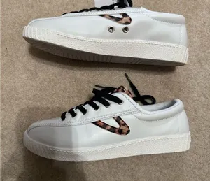 NWT Tretorn White Sneakers with Leopard Accent thumbnail 1