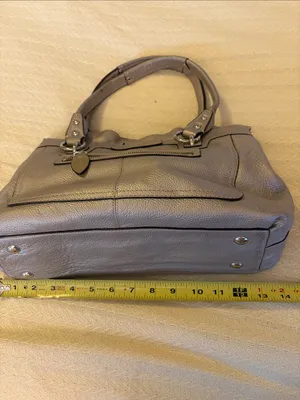Coach Gray Leather Hand Bag Purse thumbnail 4