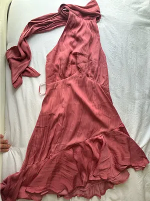 Mauvy pink Hello Molly halter neck mini dress thumbnail 1