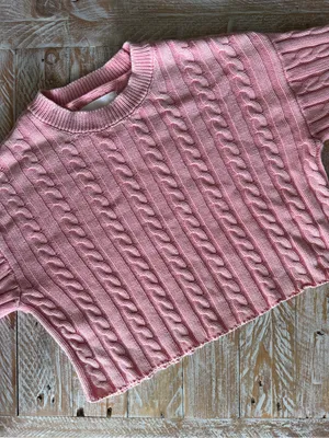 💝Aerie Pink Cable Knit Cropped Sweater💝 ~XS thumbnail 2