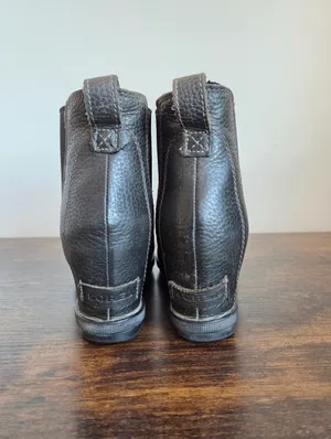 Sorel Joan Of Arctic Wedge II Chelsea Boot Quarry Dark Gray Pebbled Leather 8 thumbnail 5