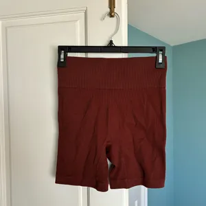 Boutique Burgundy Brown Ribbed Biker Sculpting Shorts thumbnail 6