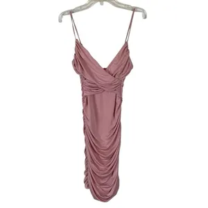 Lucy In The Sky body‎ con ruched mini dress Women’s S rose pink surplus bust thumbnail 2