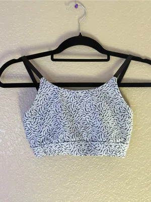 ALLFENIX Snake Print Sports Bra Adjustable Straps Black Gray White XS thumbnail 2