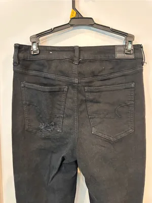 American Eagle Outfitters Black Skinny Ripped Jeans thumbnail 4