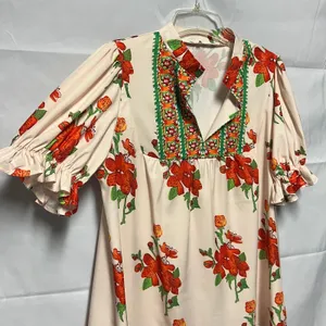 Women's Bohemian Floral Short Sleeve Top Size XL thumbnail 5