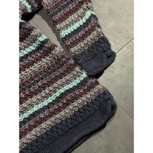 NY Jeans Sweater‎ Womens M Pullover Stripe Colorblock Heavy Ramie VTG 90s D-206 thumbnail 5
