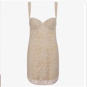 Rumored Loverboy Mini Dress Cream Lace‎ MEDIUM Lacy Feminine Open Back Croquette thumbnail 3