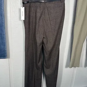 Calvin Klein Women's Brown Herringbone Belted Pants Size 12 N… thumbnail 7