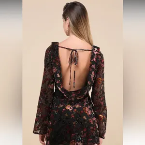 Lulus Charismatic Influence Black Burnout Velvet Cowl Back Mini Dress medium thumbnail 2