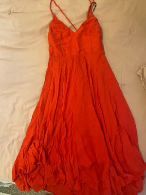 Lulus Troulos Red Lace Up MIDI Dress thumbnail 1