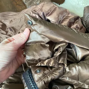 Brown lightweight down puffer jacket large stand collar copper brown warm thumbnail 3