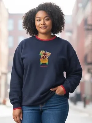 Vintage Longaberger Homestead Navy Sweatshirt Bear Sweater Weather Cozycore XL‎ thumbnail 1
