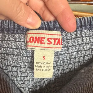 Vintage Lone Star Blue Indigo Wash Denim Smocked Corset Tube Top Size Small thumbnail 2