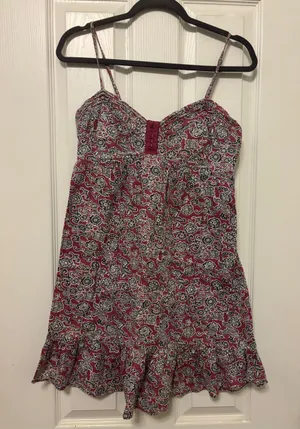 Billabong Purple and Black Paisley Spaghetti Strap Sundress thumbnail 1