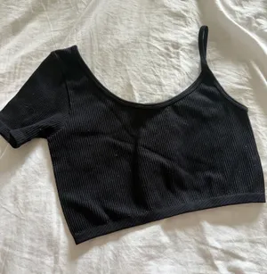 ZARA Crop Top Black thumbnail 1