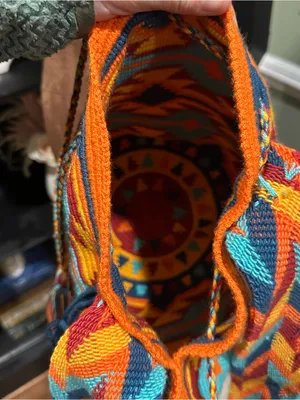 Handcrafted Wayuu Mochila Shoulder Bag – Colorful Geometric Pattern thumbnail 8