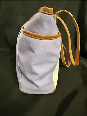 Women’s White & Lavender Tote Bag with Brown Trim & Gold Accent NWT thumbnail 11