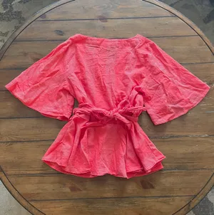 Coral Wrap Blouse Size Small thumbnail 2