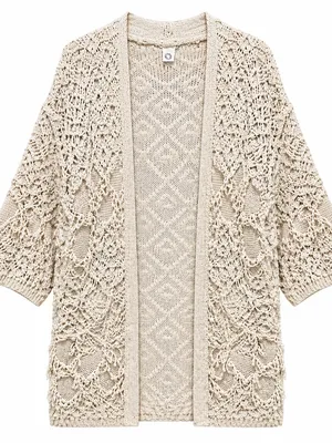 Akemi + Kin Anthropologie Textured Fringe‎ Blanket Cardigan OS thumbnail 1