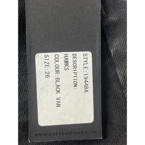 NWT One Teaspoon 26 Hawks Black Van Distressed Button Fly Low Waist Jean Shorts thumbnail 3