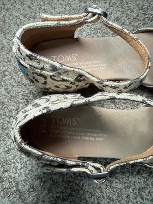 TOMS Kinsley Leopard‎ Print Wedge Sandals Women’s 6.5 Open Toe Ankle Strap Cork thumbnail 5