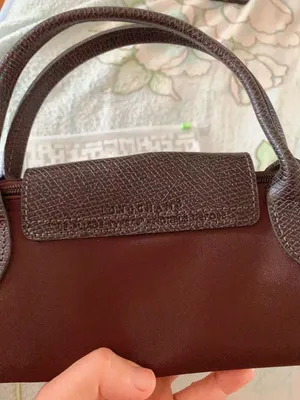 Longchamp Le Pliage Small Handbag Mocha Brown Short Handle Nylon Tote thumbnail 4