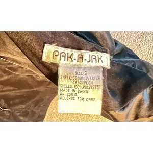Pak A Jak Reversible Womens Travel Packable Jacket Black/Animal Print Size Small thumbnail 6