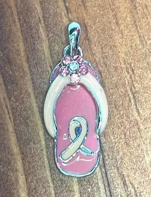 Vintage Avon Pink Sandal We Walk As One Pendant Necklace. thumbnail 1