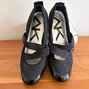 Anne‎ Klein Sport Womens Black Wedge Mary Jane Shoes AKBYTHEWAY 6.5M Patent Trim thumbnail 3