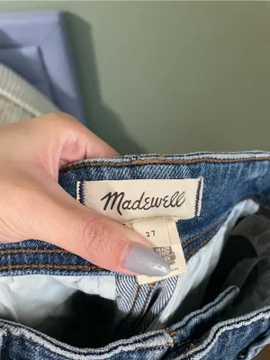 Madewell Tapered Denim Trousers Size 27 Calvert Wash Comfort Stretch High Rise thumbnail 5