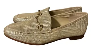 ✨ Sam Edelman Loraine Woven Loafers Metallic Gold Flats‎ Sz 6.5 VGUC ✨ thumbnail 1
