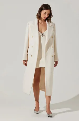 Astr white long coat thumbnail 4